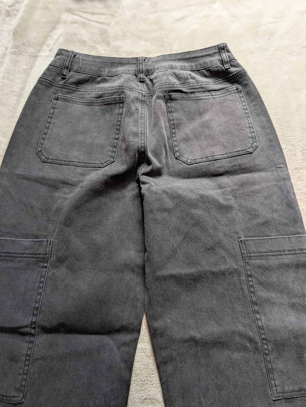 Flamingals Mid Waist Straight Leg Cargo Pants NWT Dark Gray Small - Picture 7 of 8